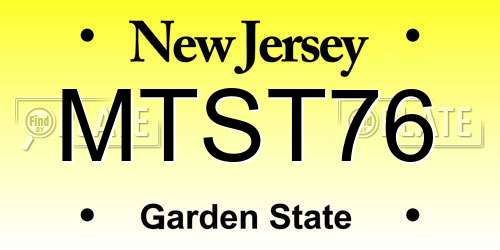 MTST76 New Jersey License Plate