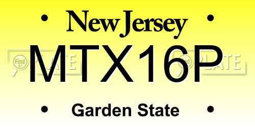 MTX16P New Jersey License Plate