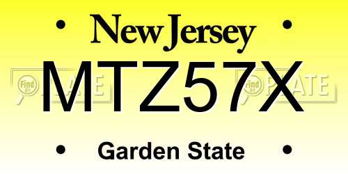 MTZ57X New Jersey License Plate