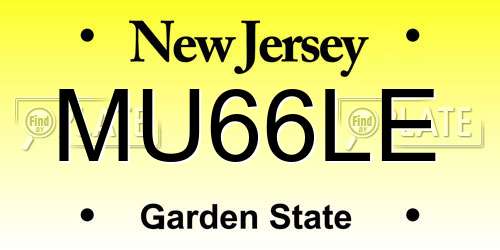 MU66LE New Jersey License Plate