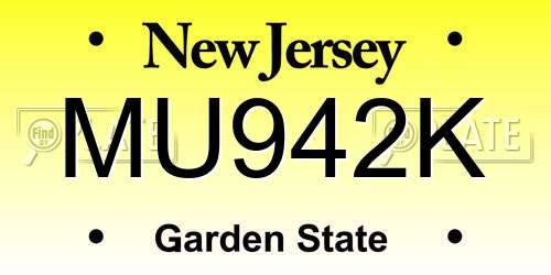 MU942K New Jersey License Plate