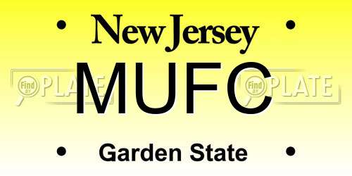 MUFC New Jersey License Plate