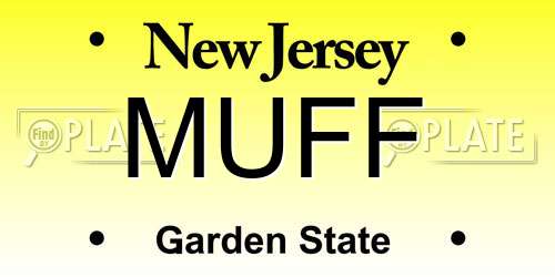 MUFF New Jersey License Plate