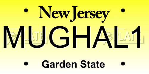 MUGHAL1 New Jersey License Plate