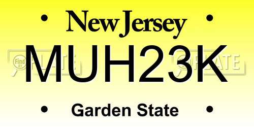 MUH23K New Jersey License Plate