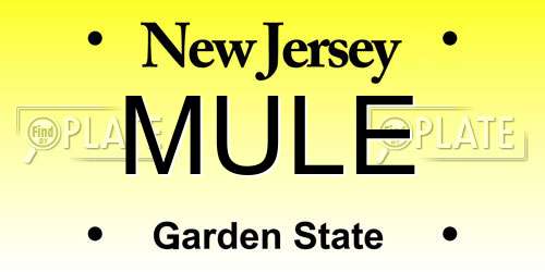 MULE New Jersey License Plate