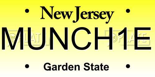 MUNCH1E New Jersey License Plate