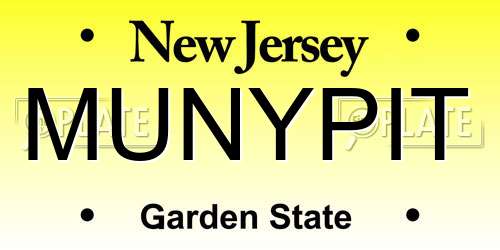 MUNYPIT New Jersey License Plate