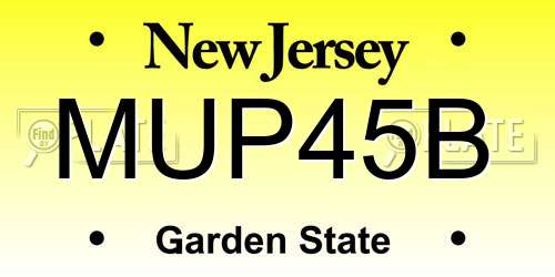 MUP45B New Jersey License Plate