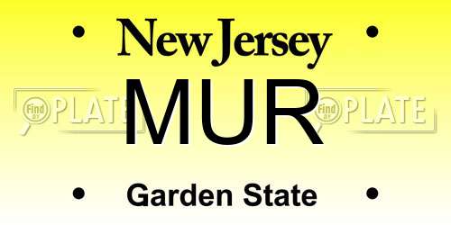 MUR New Jersey License Plate