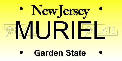 MURIEL New Jersey License Plate