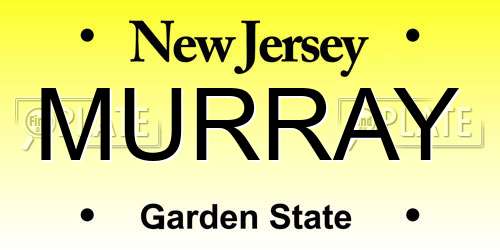 MURRAY New Jersey License Plate