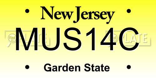 MUS14C New Jersey License Plate