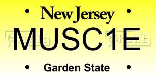 MUSC1E New Jersey License Plate