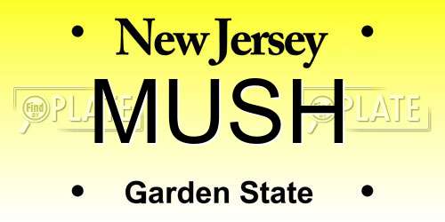 MUSH New Jersey License Plate