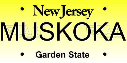 MUSKOKA New Jersey License Plate