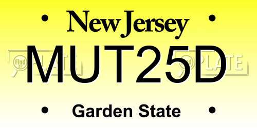 MUT25D New Jersey License Plate
