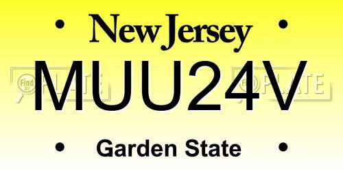 MUU24V New Jersey License Plate