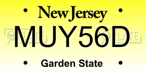 MUY56D New Jersey License Plate