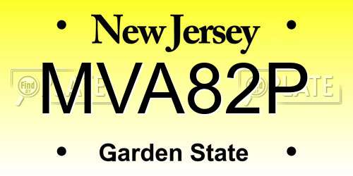 MVA82P New Jersey License Plate