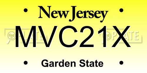 MVC21X New Jersey License Plate