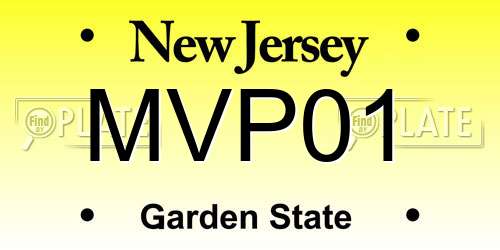 MVP01 New Jersey License Plate