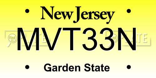 MVT33N New Jersey License Plate