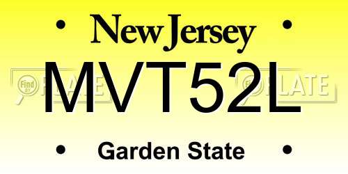 MVT52L New Jersey License Plate