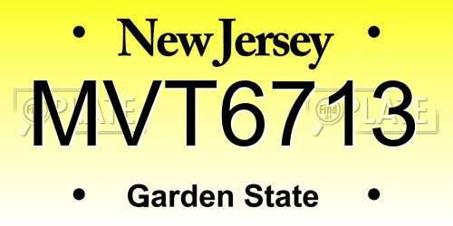 MVT6713 New Jersey License Plate