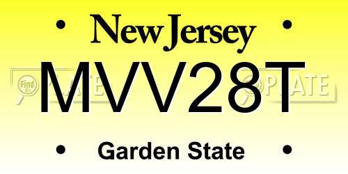 MVV28T New Jersey License Plate