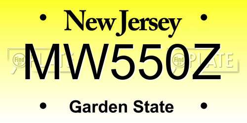 MW550Z New Jersey License Plate