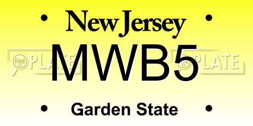 MWB5 New Jersey License Plate
