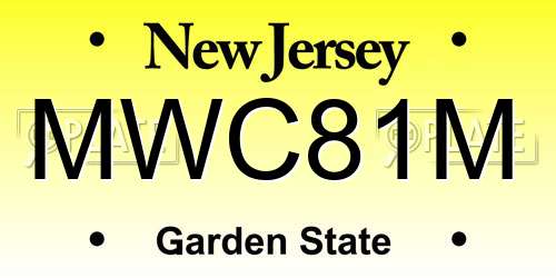 MWC81M New Jersey License Plate