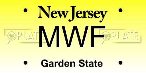 MWF New Jersey License Plate