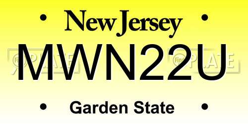 MWN22U New Jersey License Plate