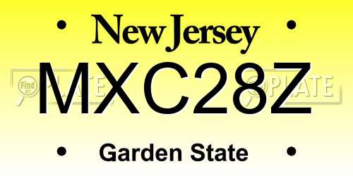MXC28Z New Jersey License Plate