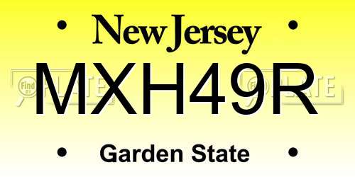 MXH49R New Jersey License Plate