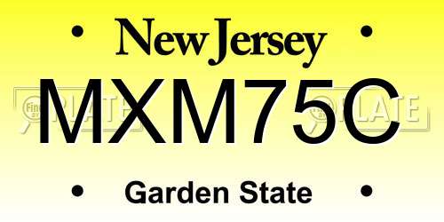 MXM75C New Jersey License Plate