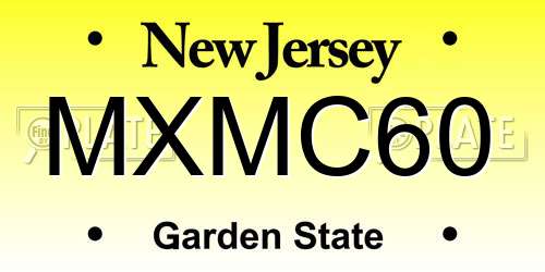 MXMC60 New Jersey License Plate