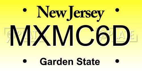 MXMC6D New Jersey License Plate