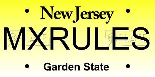 MXRULES New Jersey License Plate