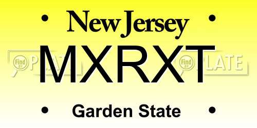 MXRXT New Jersey License Plate