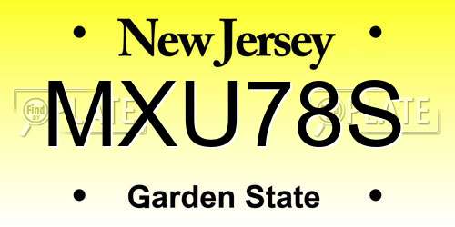MXU78S New Jersey License Plate