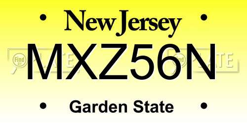 MXZ56N New Jersey License Plate
