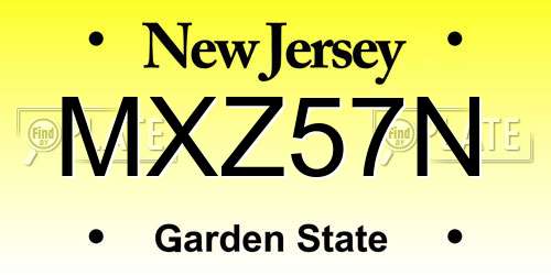 MXZ57N New Jersey License Plate