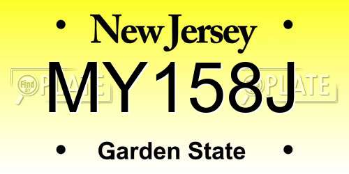 MY158J New Jersey License Plate