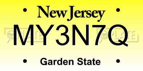 MY3N7Q New Jersey License Plate