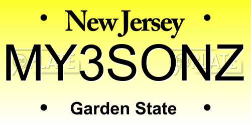 MY3SONZ New Jersey License Plate
