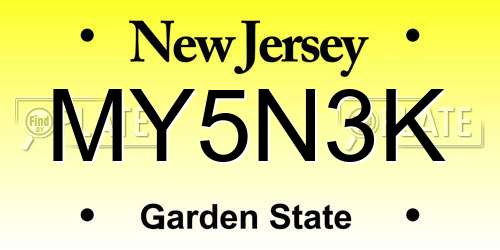MY5N3K New Jersey License Plate