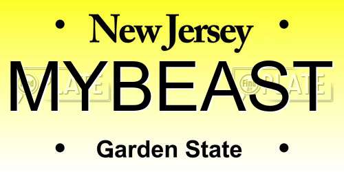 MYBEAST New Jersey License Plate
